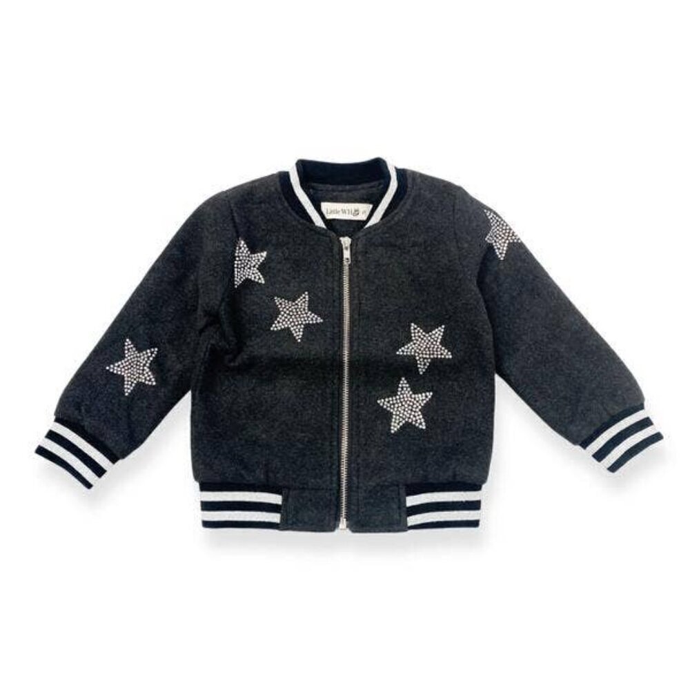 Star Rhinestone Kids Bomber Jacket